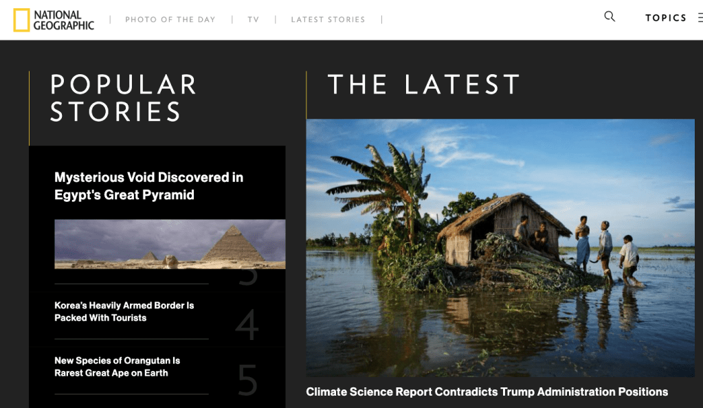 National Geographic Website Redesign, Lemon Water Collective
